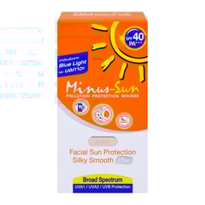 pdc_ไมนัส-ซัน เฟเชียล ซัน โพรเทคชั่น ซิลกี้ มูส พลัส SPF40 PA+++ สีไอวอรี่ 30 ก.