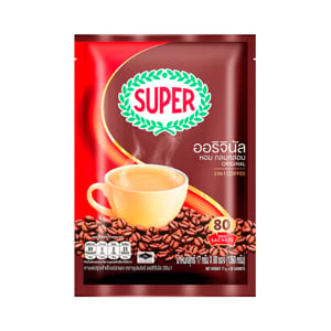 pdc_ซุปเปอร์ กาแฟปรุงสำเร็จชนิดผง 3 อิน 1 รสดั้งเดิม 17 ก. แพ็ค 80 ซอง