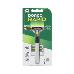 pdc_ดอร์โค แรพพิด ด้ามมีดโกนซิสเต็ม รุ่น 2 ใบมีด พร้อมใบมีดโกน 3 ชิ้น
