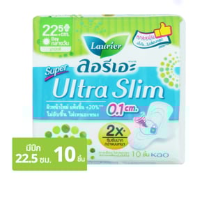 pdc_ลอรีเอะ ซูเปอร์ อัลตร้า สลิม ผ้าอนามัยแบบมีปีก สำหรับกลางวัน 22.5 ซม. 10 ชิ้น