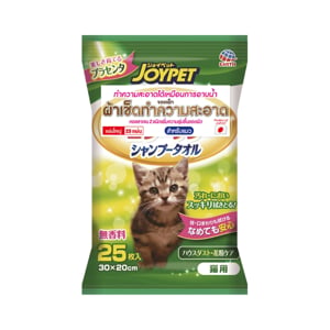 pdc_จอยเพ็ท ผ้าเช็ดทำความสะอาดสำหรับแมว แผ่นใหญ่ ขนาด 30x20 ซม. 25 แผ่น