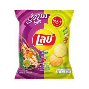 pdc_เลย์ ร็อค 2in1 รสกุ้งเผาและน้ำจิ้มซีฟู้ด 105 ก.