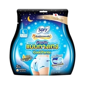pdc_โซฟี หลับสนิทตลอดคืน ผ้าอนามัยแบบกางเกง แผ่นคูล ขนาด L แพ็ค 2 ชิ้น