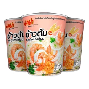 pdc_มาม่า ข้าวต้มคัพ ข้าวต้มกึ่งสำเร็จรูป รสกุ้งกระเทียม 40 ก. แพ็ค 3