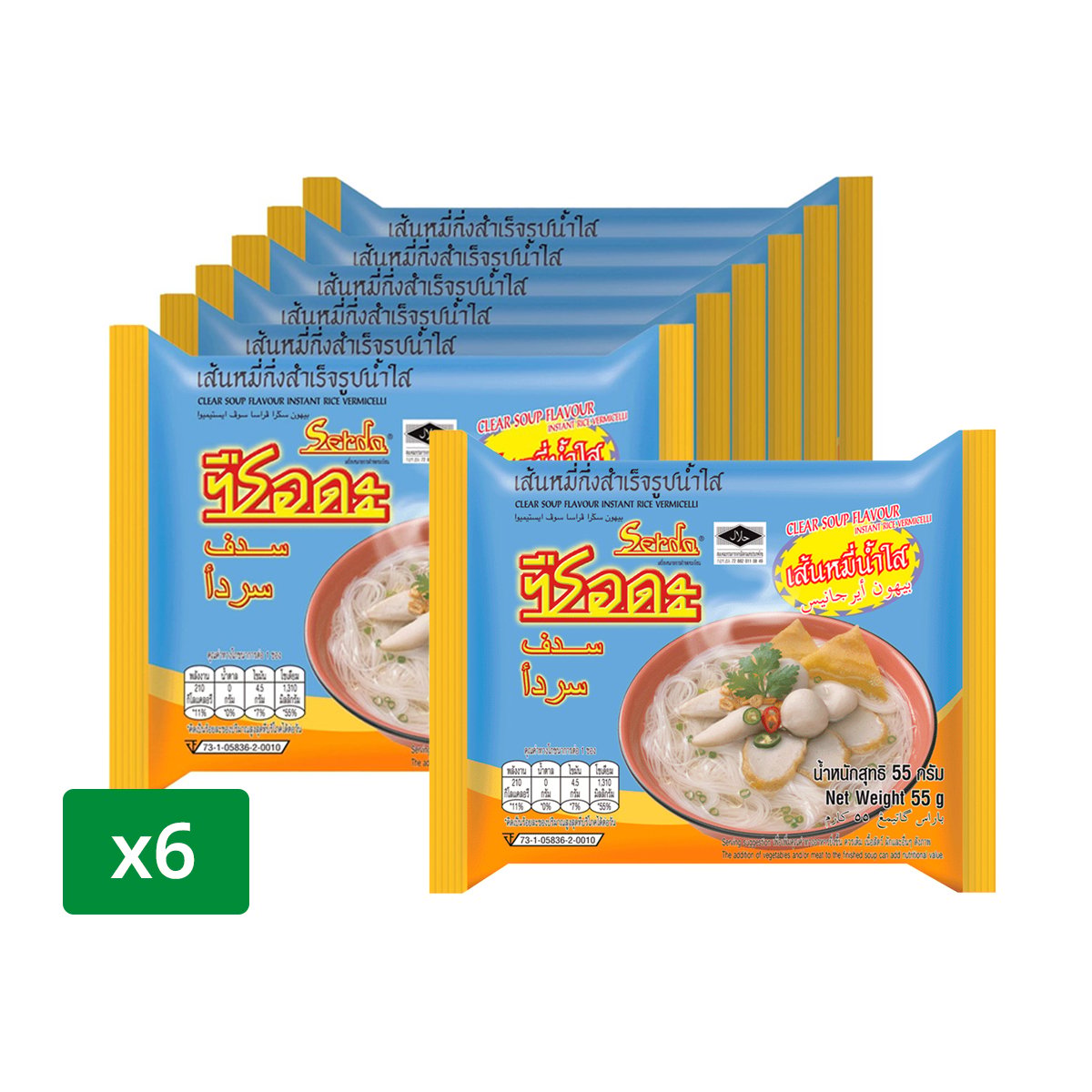 pdc_ซือดะ เส้นหมี่น้ำใส 55 ก. แพ็ค 6