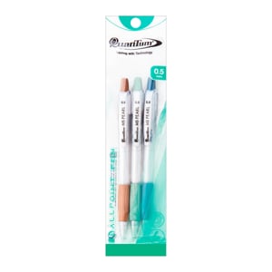 pdc_ควอนตั้ม ปากกา รุ่น M5 เพิร์ล 0.5 มม. หมึกน้ำเงิน แพ็ค 3 คละสี