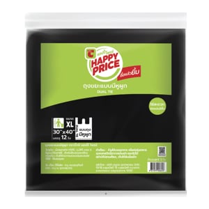 pdc_บิ๊กซี แฮปปี้ ไพรซ์ ถุงขยะแบบมีหูผูก ขนาด 30 x 40 นิ้ว แพ็ค 12