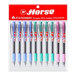 pdc_ตราม้า ปากกาลูกลื่น 0.7 มม. รุ่น H-805 สีน้ำเงิน แพ็ค 10