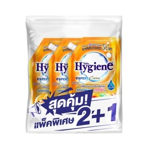pdc_ไฮยีน เอ็กซ์เพิร์ท แคร์ น้ำยาปรับผ้านุ่มสูตรเข้มข้นพิเศษ กลิ่นแฮปปี้ซันชายน์ 480 มล. แพ็ค 2+1