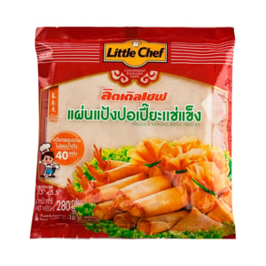 pdc_ลิตเติลเชฟ แผ่นแป้งห่อปอเปี๊ยะแช่แข็ง ขนาด 5.5 x 5.5 นิ้ว 280 ก.