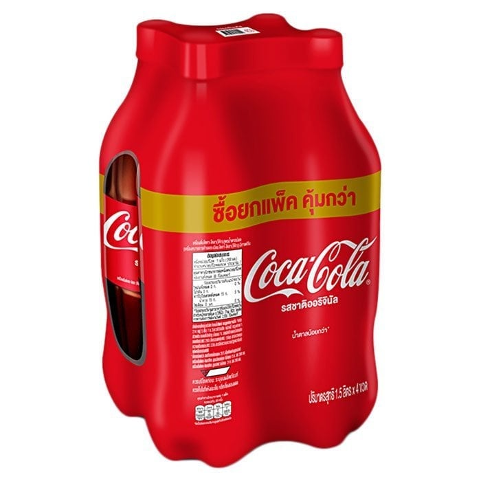 pdc_โค้ก น้ำอัดลม รสออริจินัล สูตรน้ำตาลน้อยกว่า 1.5 ล. x 4 ชิ้น
