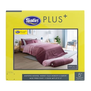 pdc_ซาติน พลัส ชุดผ้าปูที่นอน 5 ฟุต รุ่น PP050 x 5 ชิ้น สีชมพู