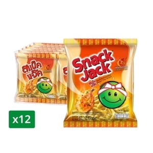 pdc_สแน็คแจ๊ค ขนมถั่วลันเตาอบกรอบ รสกุ้งคั่วพริกเกลือ 15 ก. แพ็ค 12