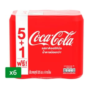 pdc_โค้ก น้ำอัดลมกระป๋อง รสออริจินัล 325 มล. x 5+1 ชิ้น