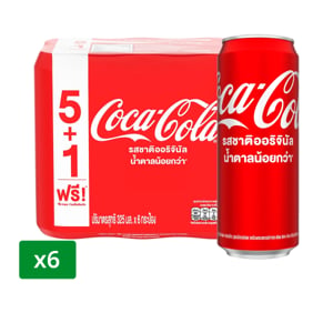 pdc_โค้ก น้ำอัดลมกระป๋อง รสออริจินัล 325 มล. x 5+1 ชิ้น