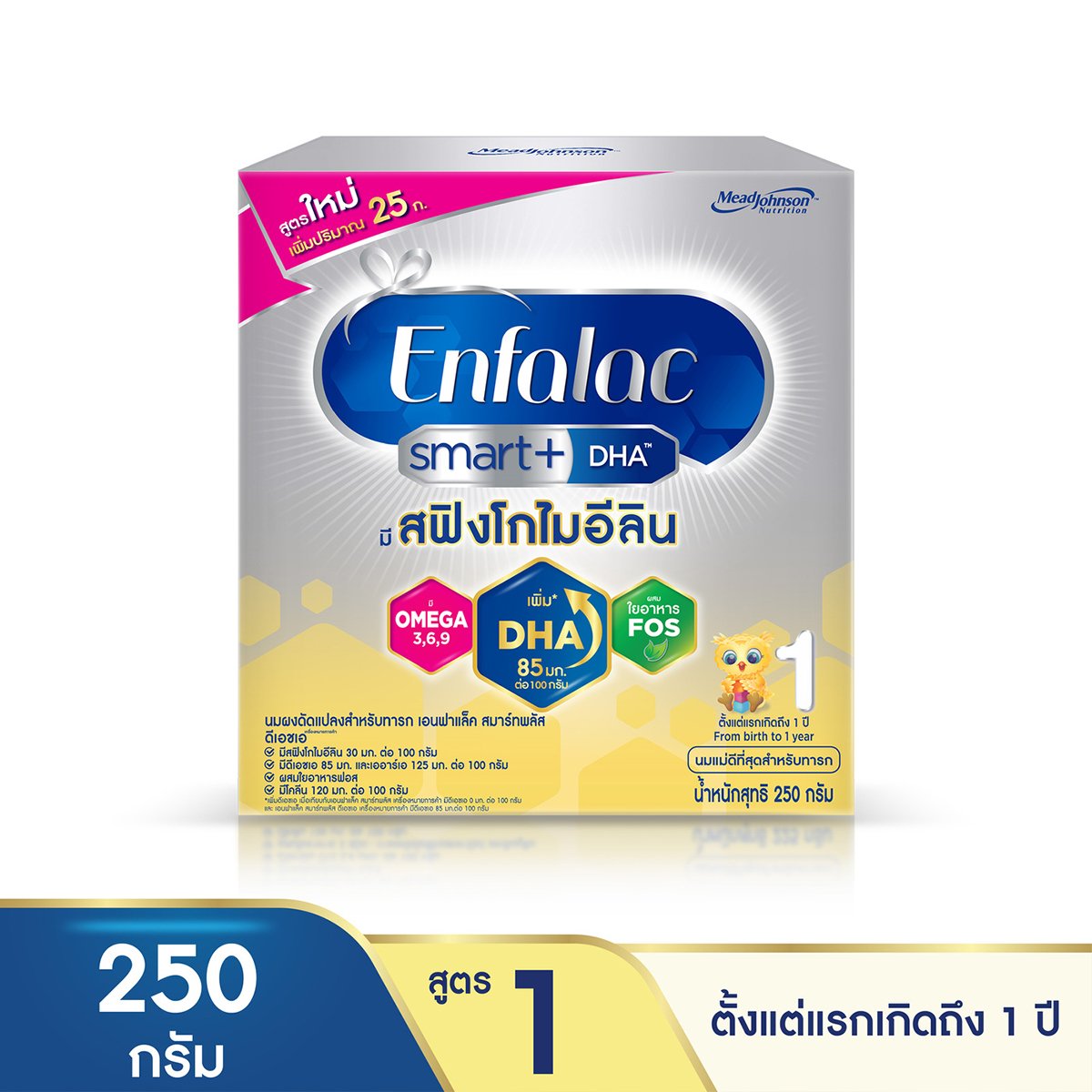 pdc_เอนฟาแล็ค สมาร์ทพลัส นมผงดัดแปลงสำหรับทารก สูตร 1 ขนาด 250 ก.