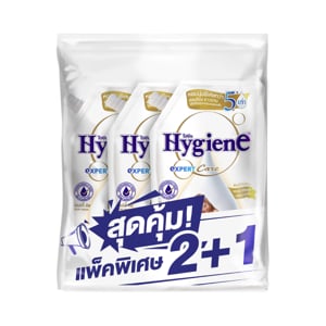 pdc_ไฮยีน เอ็กซ์เพิร์ท แคร์ น้ำยาปรับผ้านุ่มสูตรเข้มข้นพิเศษ กลิ่นมิลค์กี้ ทัช 480 มล. แพ็ค 2+1