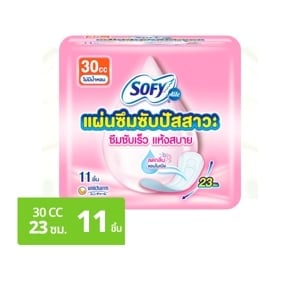 pdc_โซฟี แอล แผ่นซึมซับปัสสาวะ 30 ซีซี ไม่มีน้ำหอม ขนาด 23 ซม. 11 ชิ้น