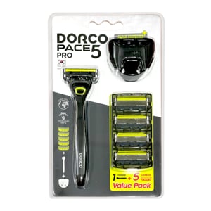 pdc_ดอร์โค มีดโกนซิสเต็ม เพซ 5 โปร ด้ามมีดโกน 1 ด้าม + ใบมีดโกน 2 ชิ้น