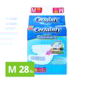 pdc_เซอร์เทนตี้ ผ้าอ้อมผู้ใหญ่ แบบเทป ขนาดจัมโบ้ M จำนวน 28 ชิ้น