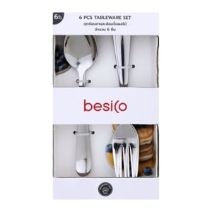 pdc_เบสิโค ชุดช้อนชาและส้อมจิ้มผลไม้ รุ่น BS41249 แพ็ค 6 สีเงิน