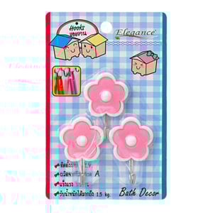 pdc_อีลีแกนซ์ ตะขอแขวน แบบติดผนัง ลาย FLORA แพ็ค 3 ชิ้น (สินค้าคละแบบ ไม่สามารถเลือกได้)
