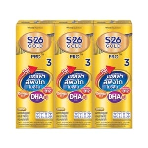 pdc_เอส-26 โกลด์ โปร นมยูเอชที สูตร 3 รสจืด 180 มล. x 3 ชิ้น