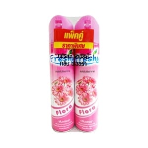 pdc_เฟรชชี่ สเปรย์ปรับอากาศ กลิ่นฟลอร่า 300 มล. แพ็ค 1+1