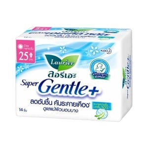 pdc_ลอรีเอะ ซูเปอร์ เจนเทิลพลัส ผ้าอนามัย สำหรับกลางวัน มีปีก 25 ซม. 14 ชิ้น