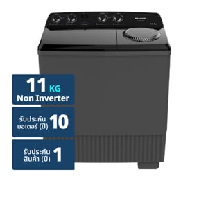 pdc_ชาร์ป เครื่องซักผ้าฝาบน 2 ถัง รุ่น ES-TW110BK ขนาด 11 กก. สีดำ
