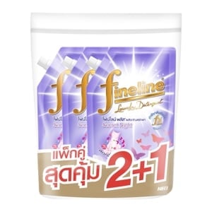 pdc_ไฟน์ไลน์ น้ำยาซักผ้าพลัส ม่วง 550 มล. แพ็ค 2+1 ชิ้น