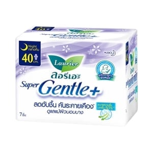 pdc_ลอรีเอะ ซูเปอร์ เจนเทิลพลัส ผ้าอนามัย สำหรับกลางคืน มีปีก 40 ซม. 7 ชิ้น