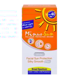 pdc_ไมนัส-ซัน เฟเชียล ซัน โพรเทคชั่น ซิลกี้ มูส พลัส SPF40 PA+++ สีขาว 30 ก.