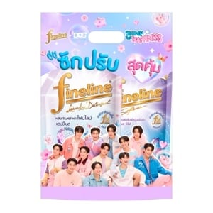 pdc_ไฟน์ไลน์ x BUS น้ำยาซักผ้า แฮปปี้เนส บลิ๊งค์ ไวโอเล็ต 550 มล. + น้ำยาปรับผ้านุ่ม แฮปปี้เนส ดรีมมิ่ง คริส 450 มล.