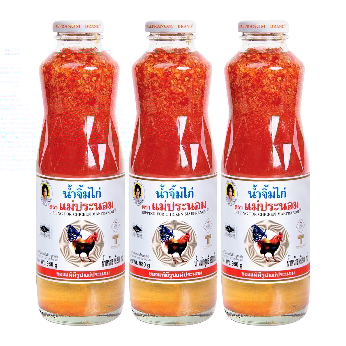 pdc_แม่ประนอม น้ำจิ้มไก่ แบบขวด 980 ก. แพ็ค 3