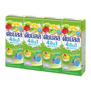 pdc_ดัชมิลล์ 4อิน1 ไมโคร แอคทีฟ โยเกิร์ตพร้อมดื่มยูเอชที รสผลไม้รวม 165 มล. x 4 ชิ้น