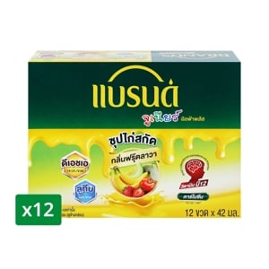 pdc_แบรนด์ จูเนียร์ ซุปไก่สกัด สูตรทริปเปิ้ล เอ กลิ่นฟรุ๊ตลาวา 42 มล. แพ็ค 12 ขวด