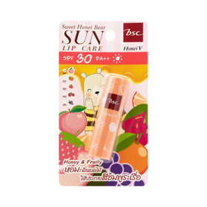 pdc_บีเอสซี ฮันนี่ วี สวีท ฮันนี่ แบร์ ซัน ลิป แคร์ SPF 30 PA++ กลิ่นพีช 4.5 ก.