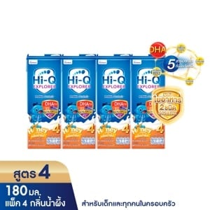 pdc_ไฮคิว เอกซ์พลอเรอร์ พรีไบโอ โพรเทก นมยูเอชที สูตร 4 สำหรับเด็กและทุกคนในครอบครัว รสน้ำผึ้ง 180 มล. x 4