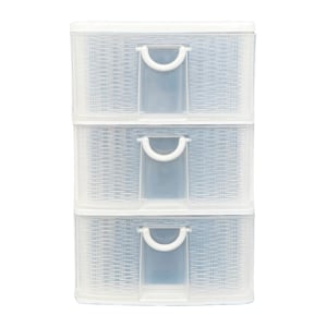 pdc_นิวลุค ตู้ลิ้นชัก 3 ชั้น A4 รุ่น A-105-9 ลายหวาย สีขาว-ใส