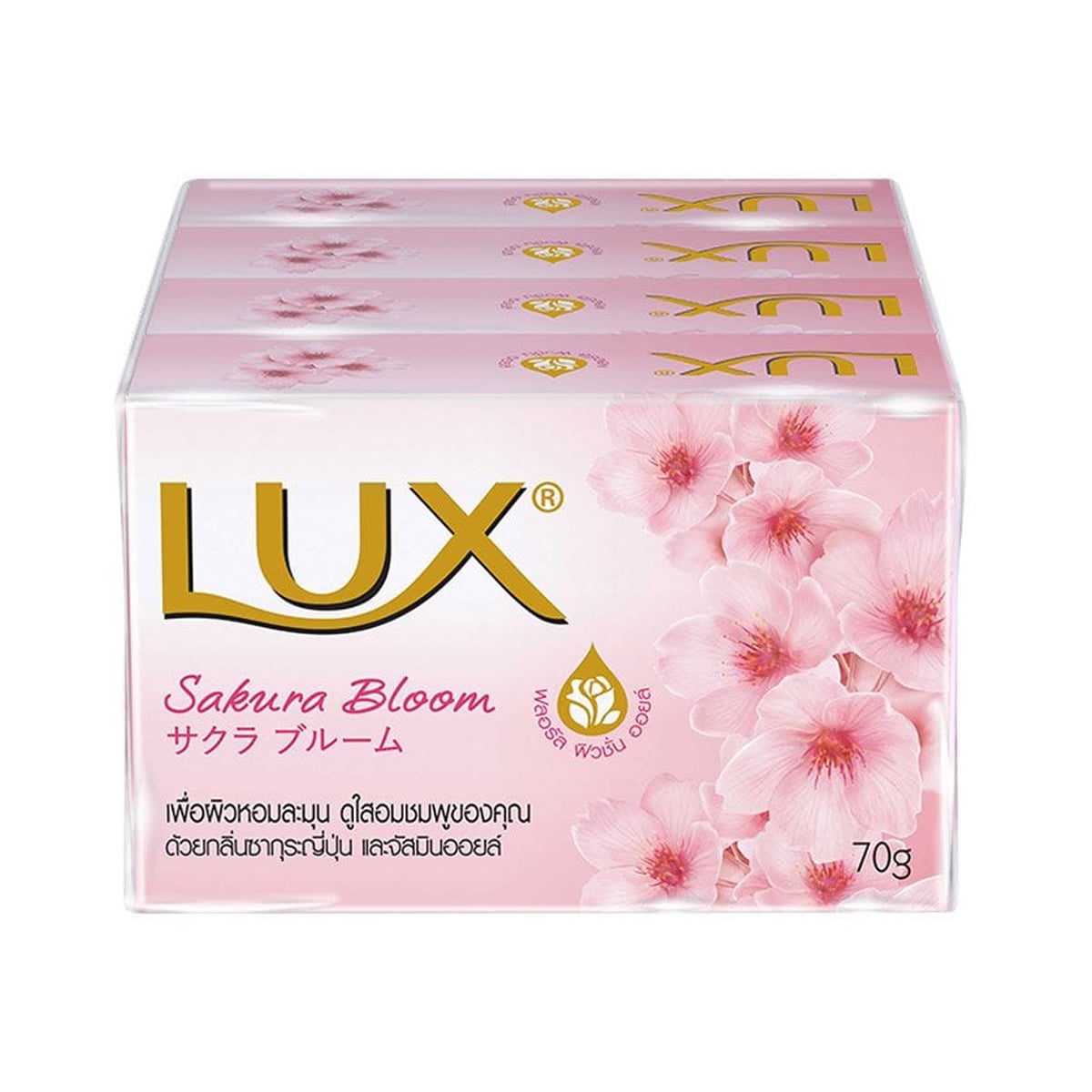 pdc_ลักส์ สบู่ก้อน สูตรซากุระ บลูม 70 ก. แพ็ค 4