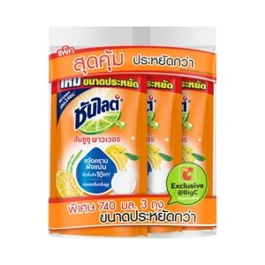 pdc_ซันไลต์ น้ำยาล้างจาน ส้มยูซุ พาวเวอร์ 740 มล. แพ็ค 3
