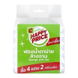 pdc_บิ๊กซี แฮปปี้ ไพรซ์ ฟองน้ำตาข่าย 80 x 135 มม. แพ็ค 4+2 ชิ้น