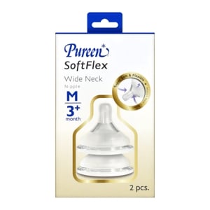 pdc_เพียวรีน จุกนมฐานกว้าง รุ่น SoftFlex 31BFD160020 ขนาด M แพ็ค 2