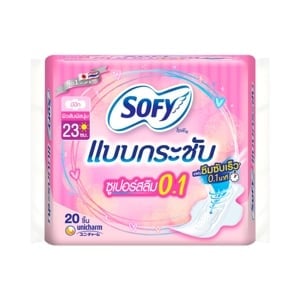 pdc_โซฟี แบบกระชับ ผ้าอนามัย ซูเปอร์อัลตร้าสลิม 0.1 มีปีก 23 ซม. 20 ชิ้น