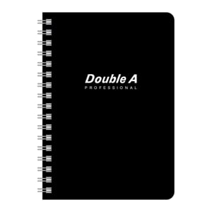 pdc_ดั๊บเบิ้ล เอ สมุดบันทึกเข้าเล่มแบบสันห่วง A5 40 แผ่น สีดำ