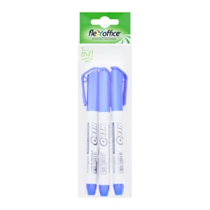 pdc_เฟล็กซ์ ออฟฟิศ ปากกาเคมี รุ่น FO-PM02 ขนาด 1.0 มม. สีน้ำเงิน แพ็ค 3