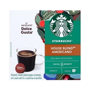 pdc_สตาร์บัคส์ อเมริกาโน่ เฮ้าส์ เบลนด์ มีเดียมโรสต์ แคปซูลกาแฟคั่วบด 12 แคปซูล