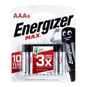 pdc_เอเนอไจเซอร์ แม็กซ์ ถ่าน ขนาด AAA แพ็ค 6 ก้อน