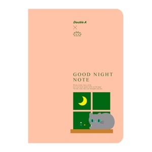 pdc_ดั๊บเบิ้ล เอ สมุดบันทึกเข้าเล่มแบบสันห่วง A5 40 แผ่น ลายบ้านแมว คละแบบ